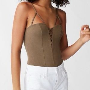 Express olive green bodysuit